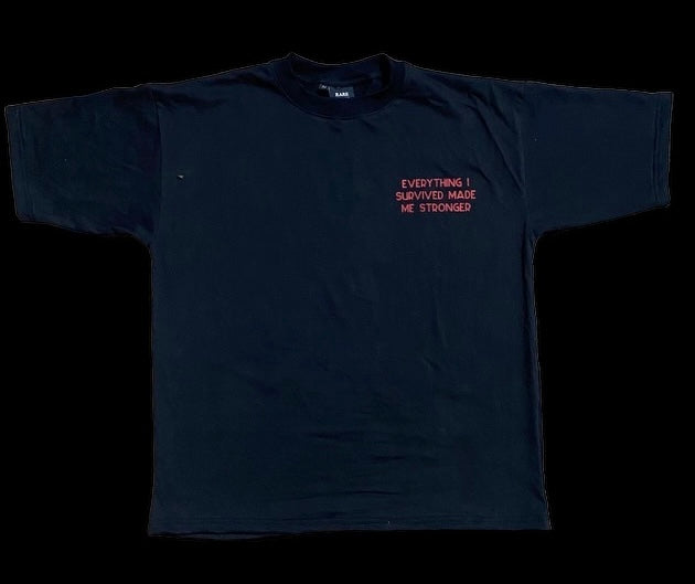 Oversized tee red x black