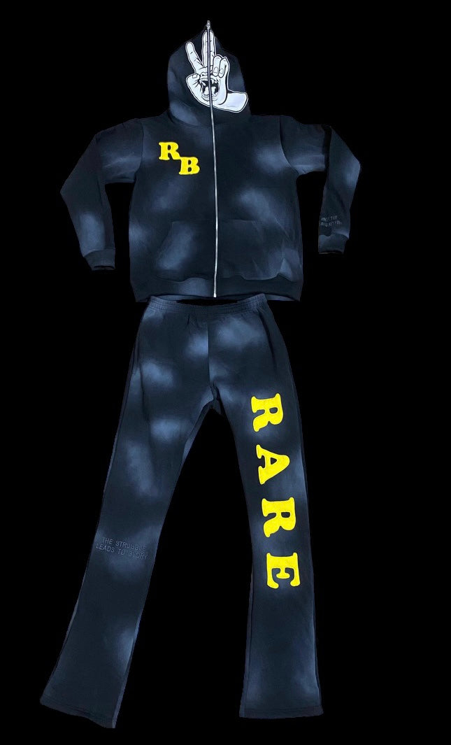 Ash black x Yellow zip-up