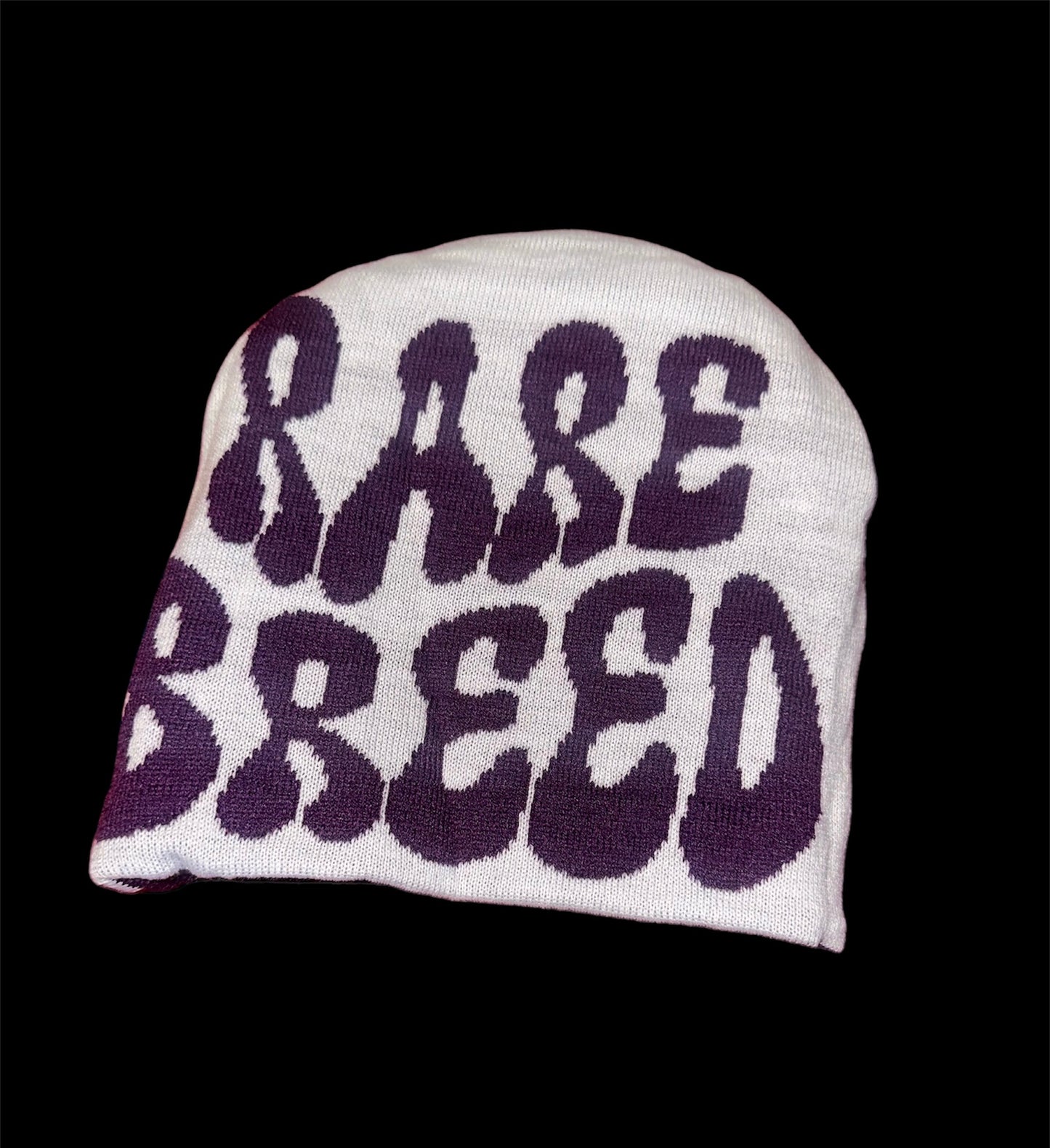 Purple & White reversible beenie