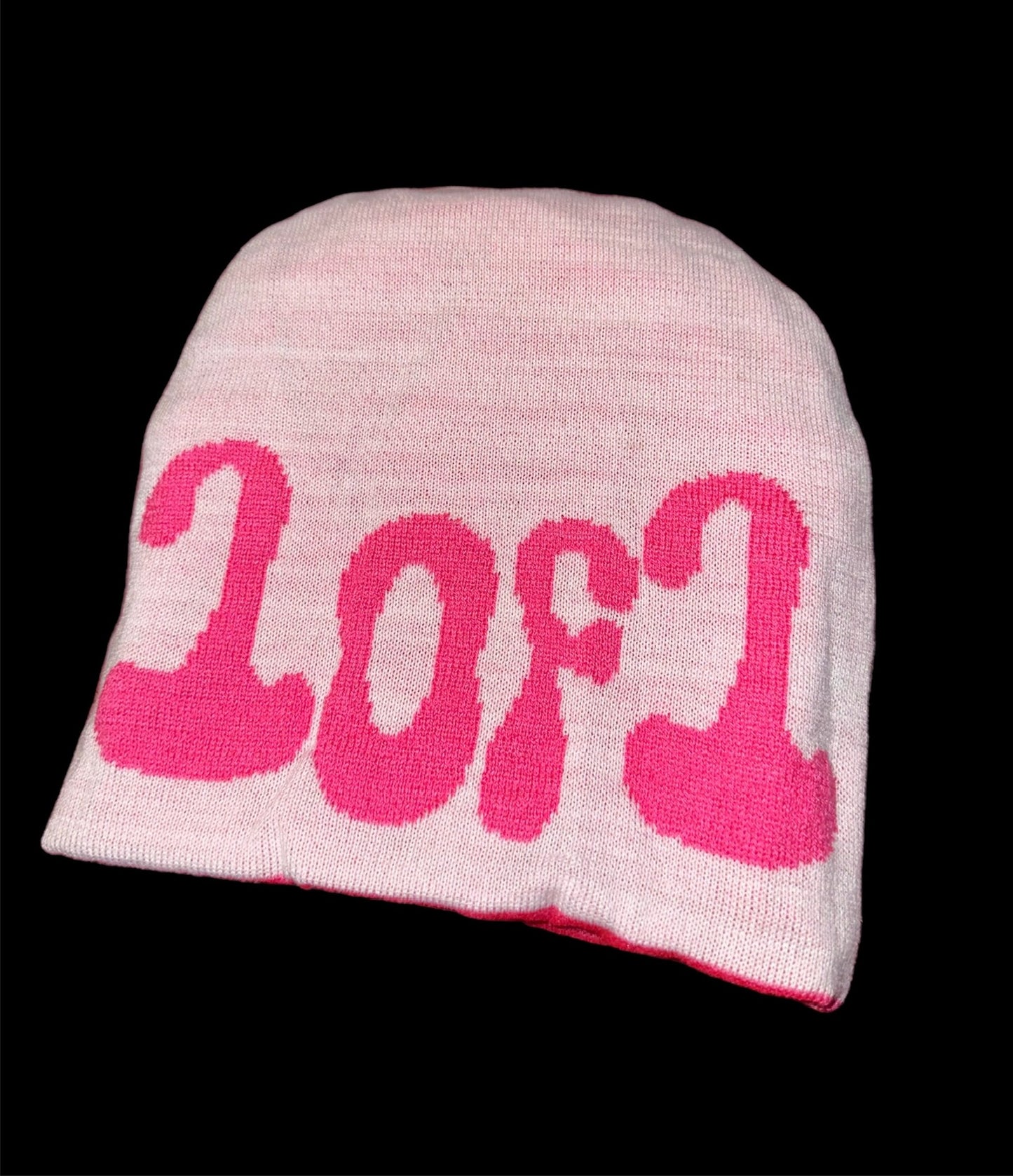 Pink & White reversible beenie