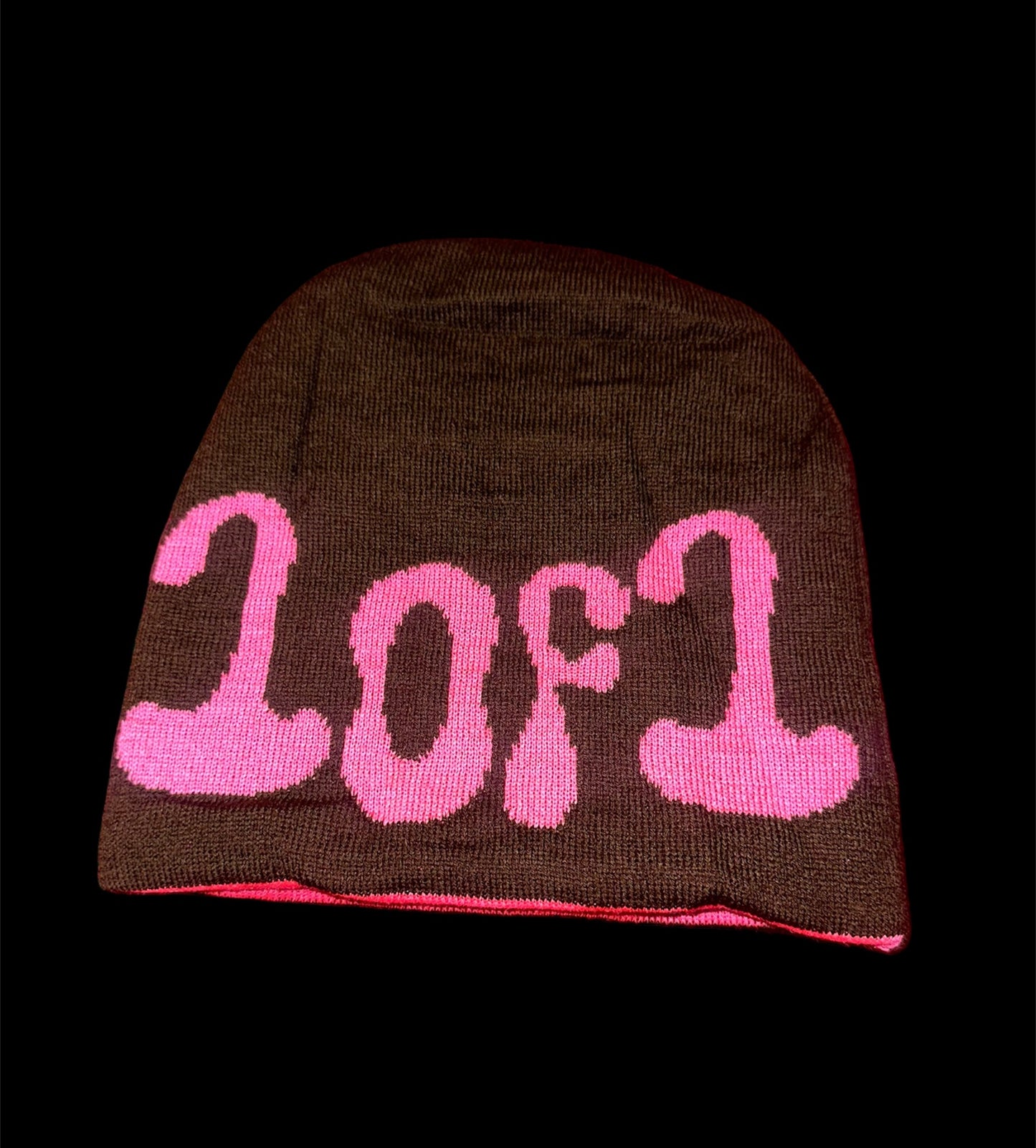 Pink & Brown reversible beenie