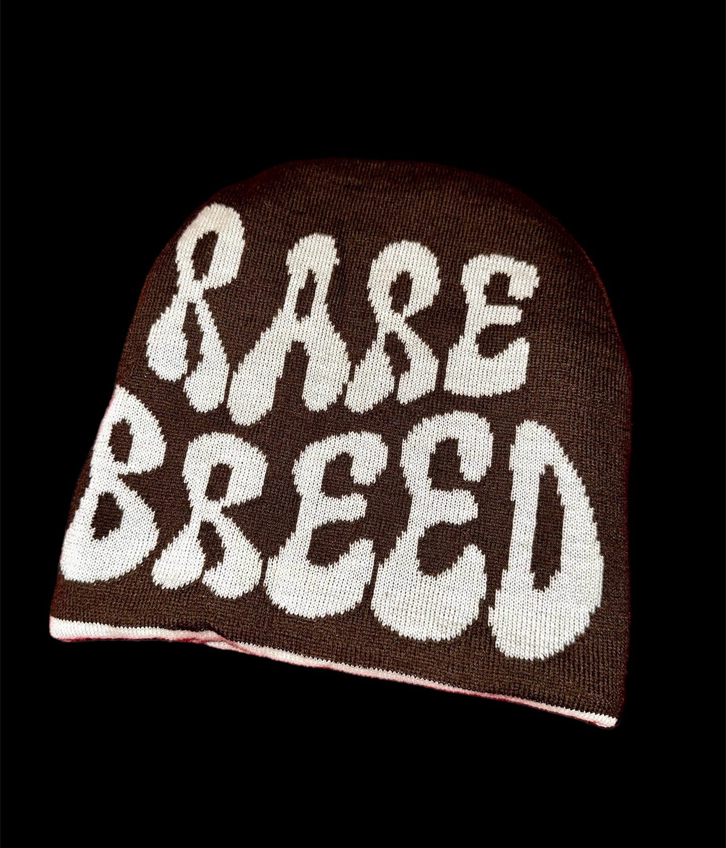 Brown & cream reversible beenie