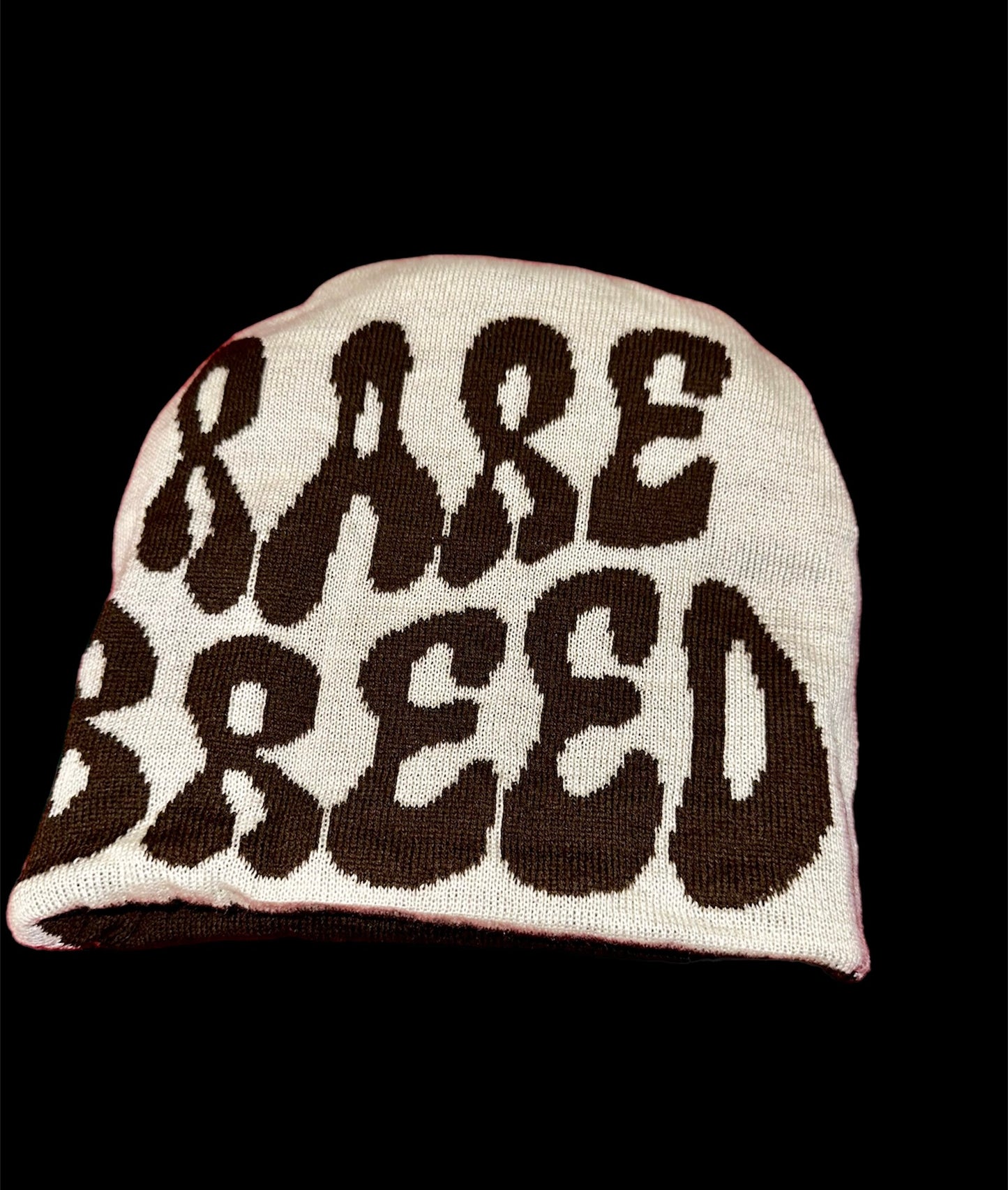 Brown & cream reversible beenie