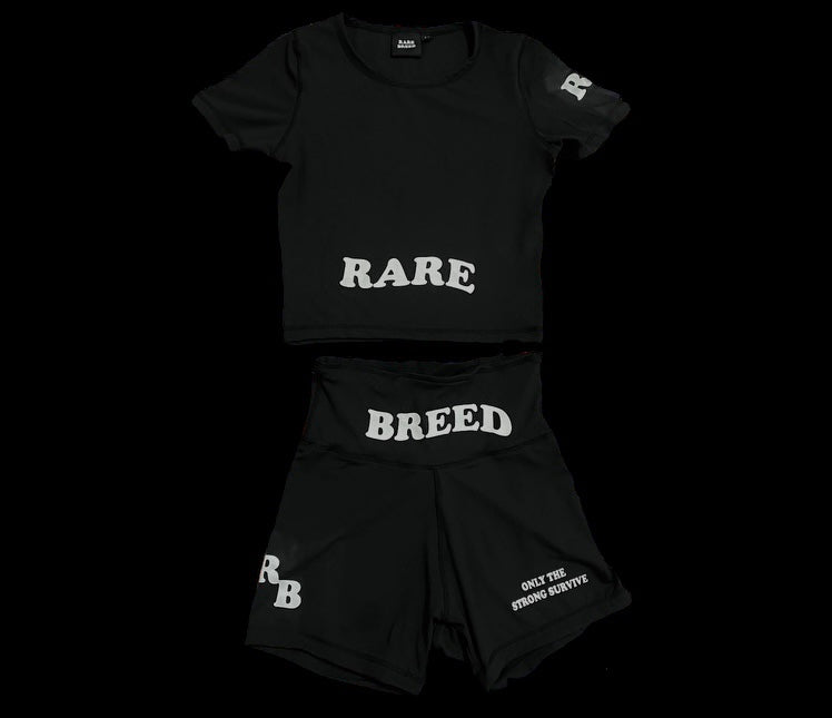 RB crop top biker set