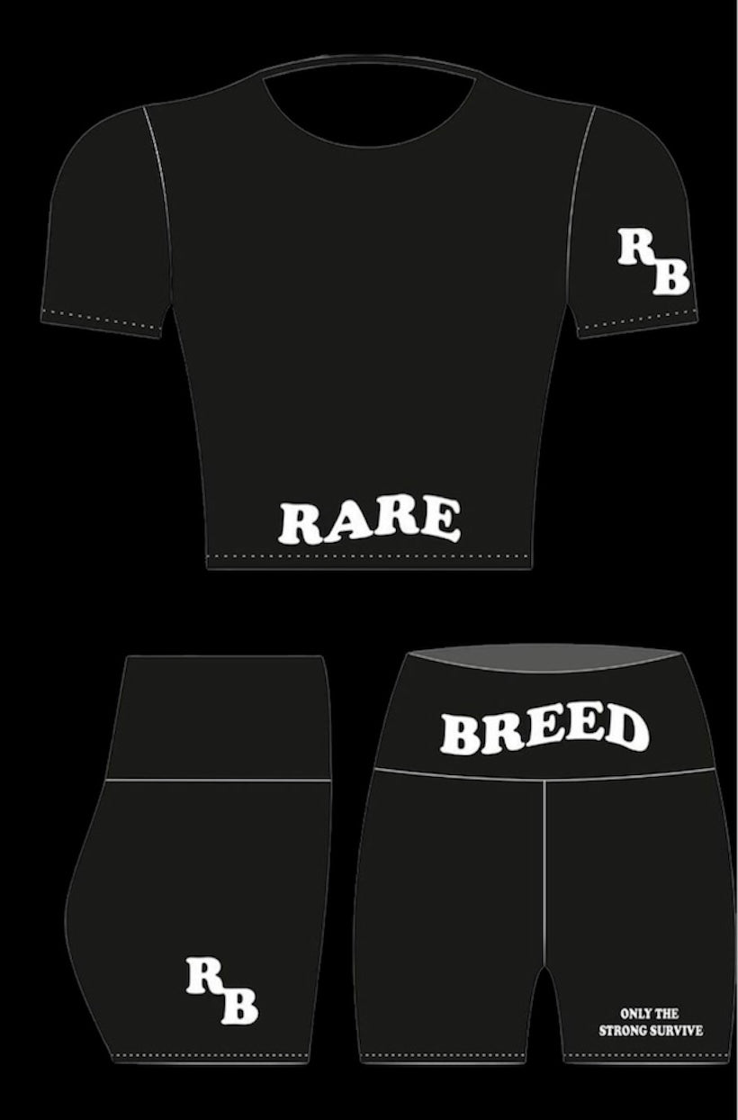 RB crop top biker set