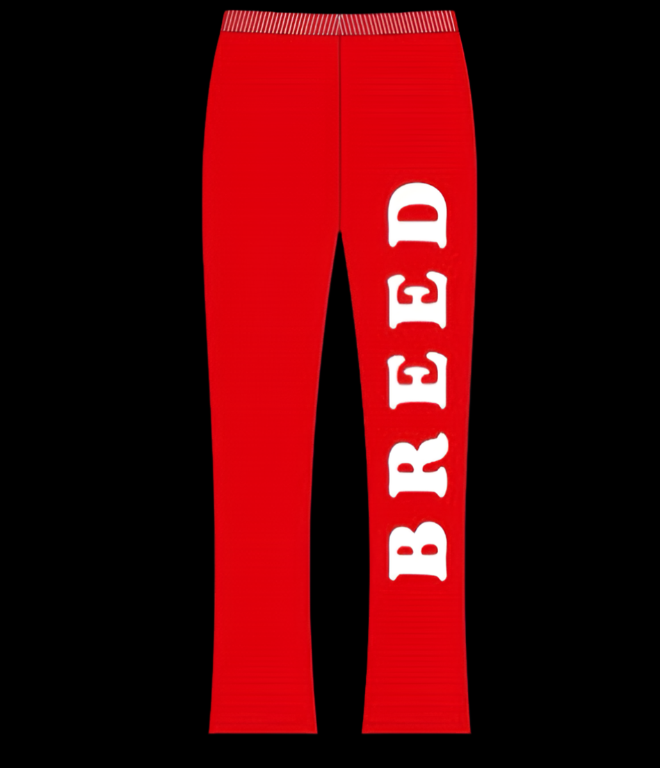 Ash “candy cane” stacked sweats