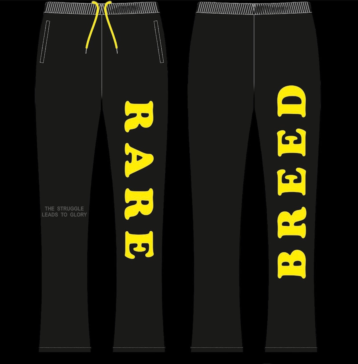 Ash black x Yellow stacked sweats