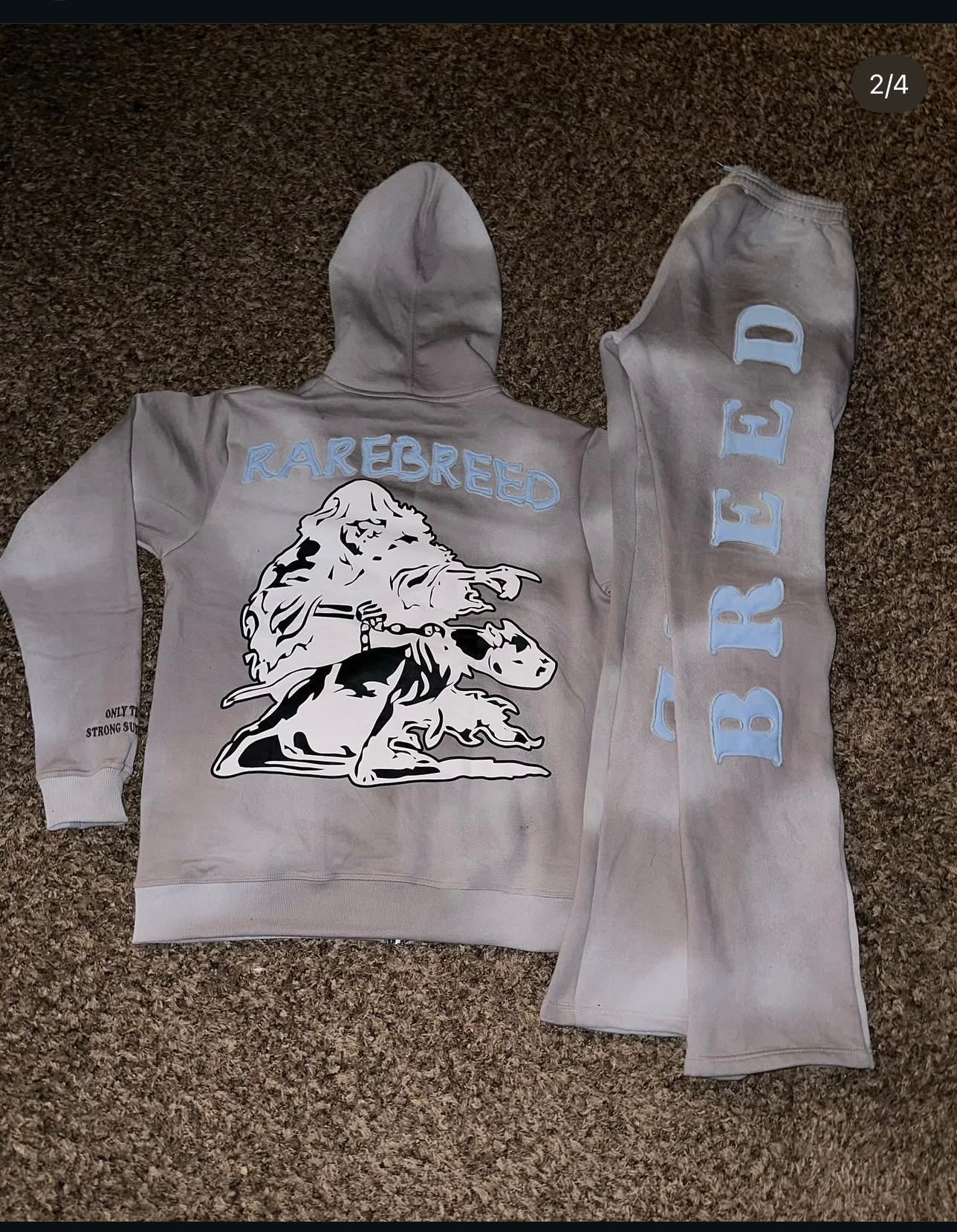 Ash “cloud blue” stacked sweats