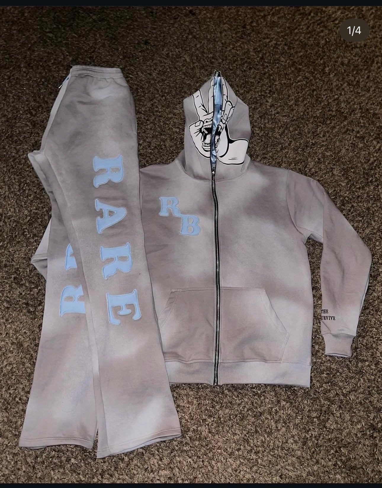 Ash “cloud blue” zipup