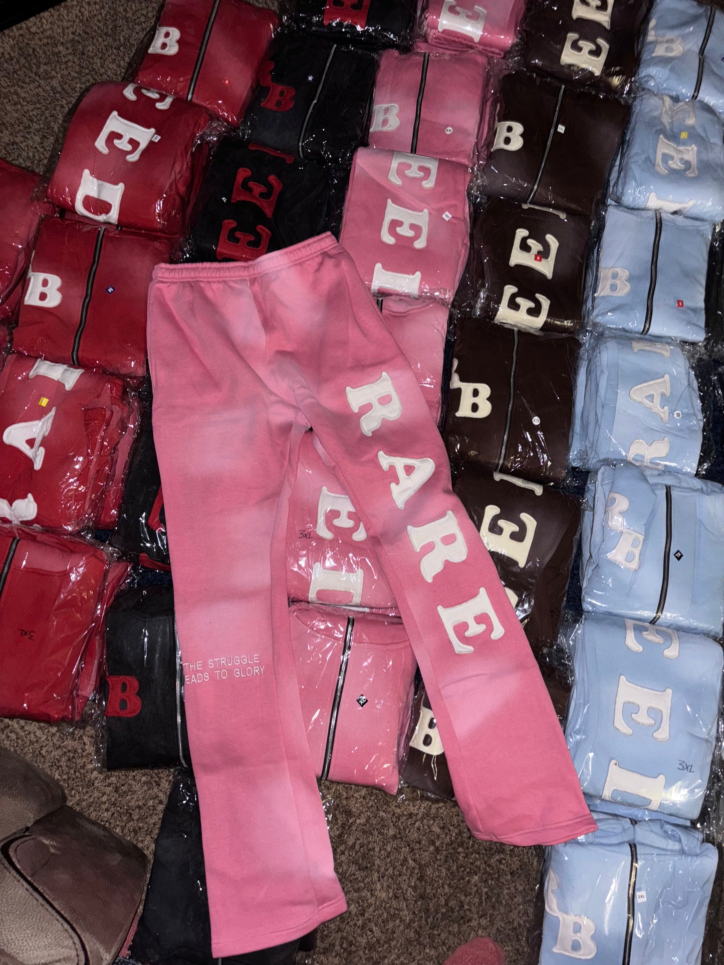 Ash “bubble gum” stacked sweats