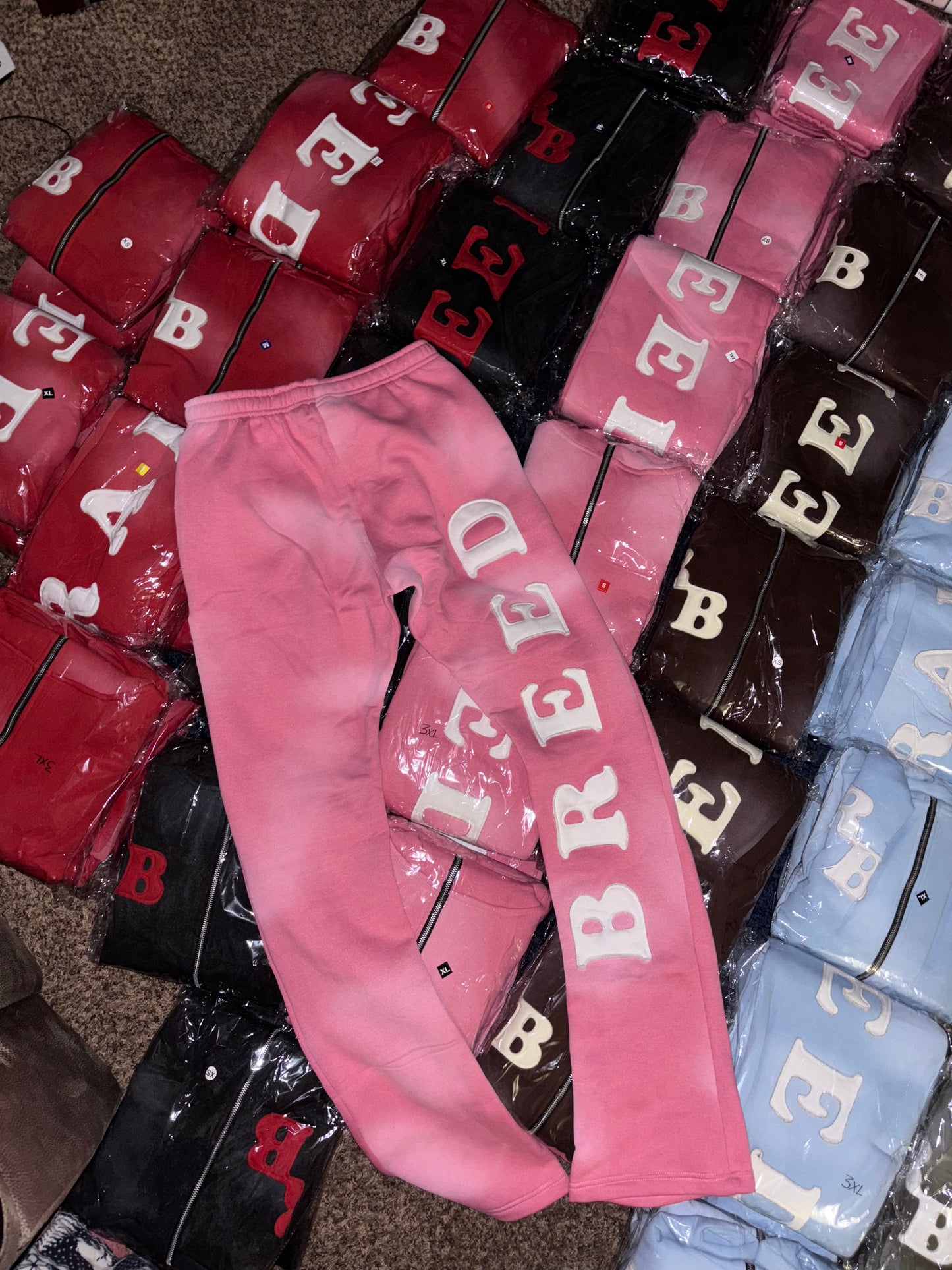Ash “bubble gum” stacked sweats
