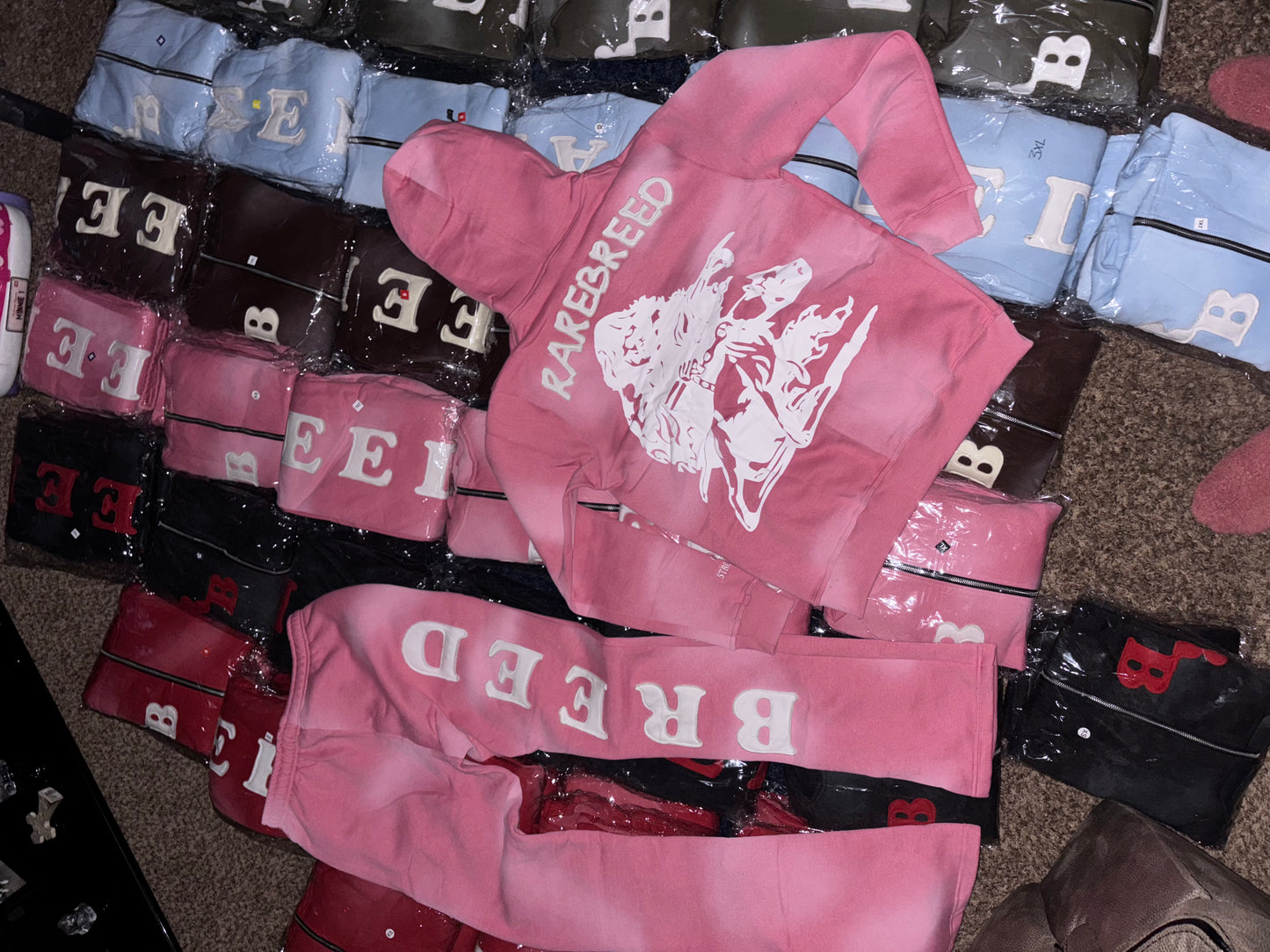 Ash “bubble gum” stacked sweats