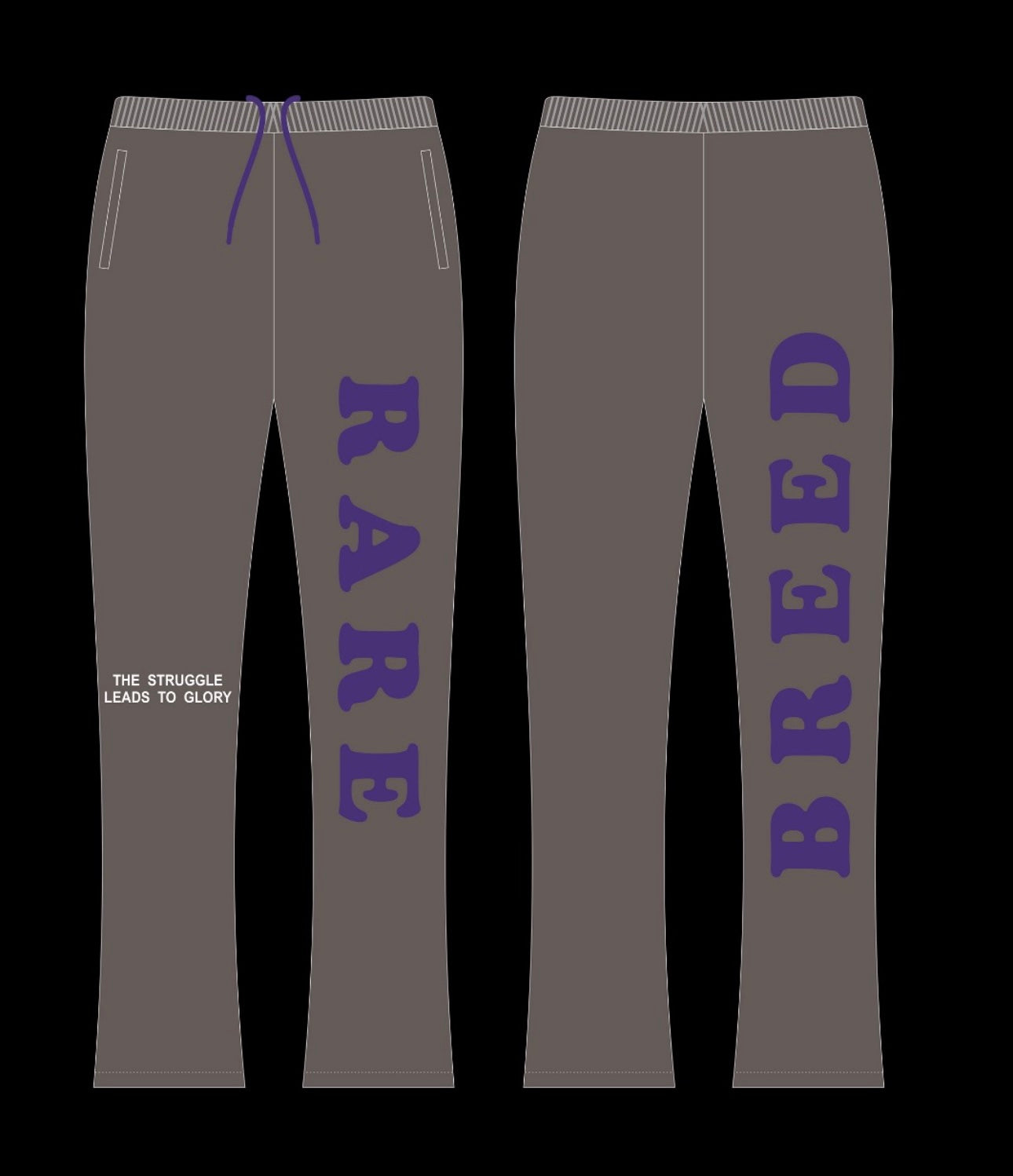 Dark grey x Purple Stacked Sweatpants