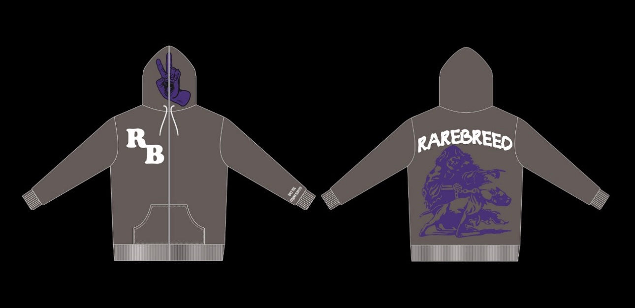 Dark grey x Purple Full Zip-up