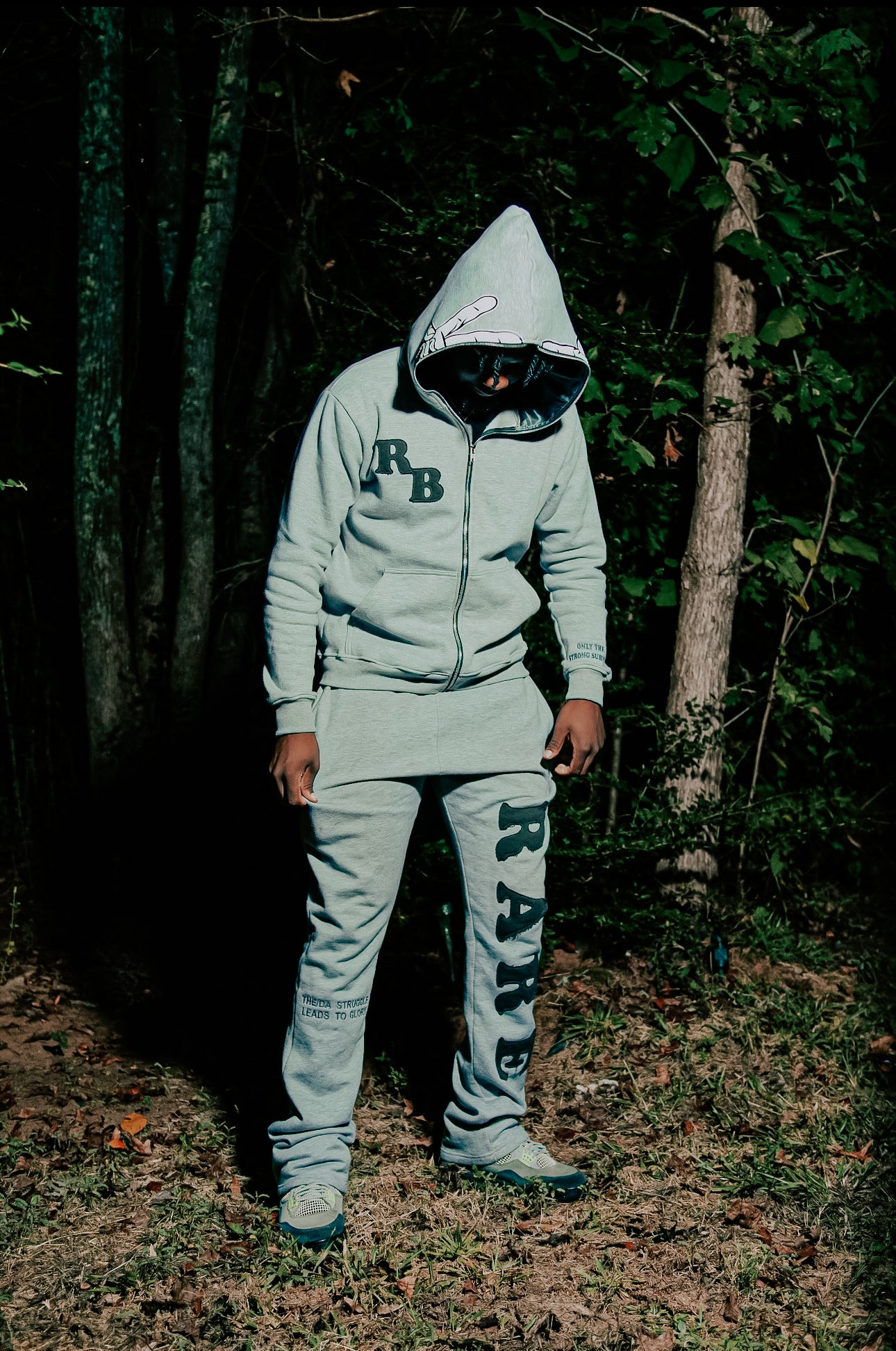 Double Grey Rare Breed Full Zip-up