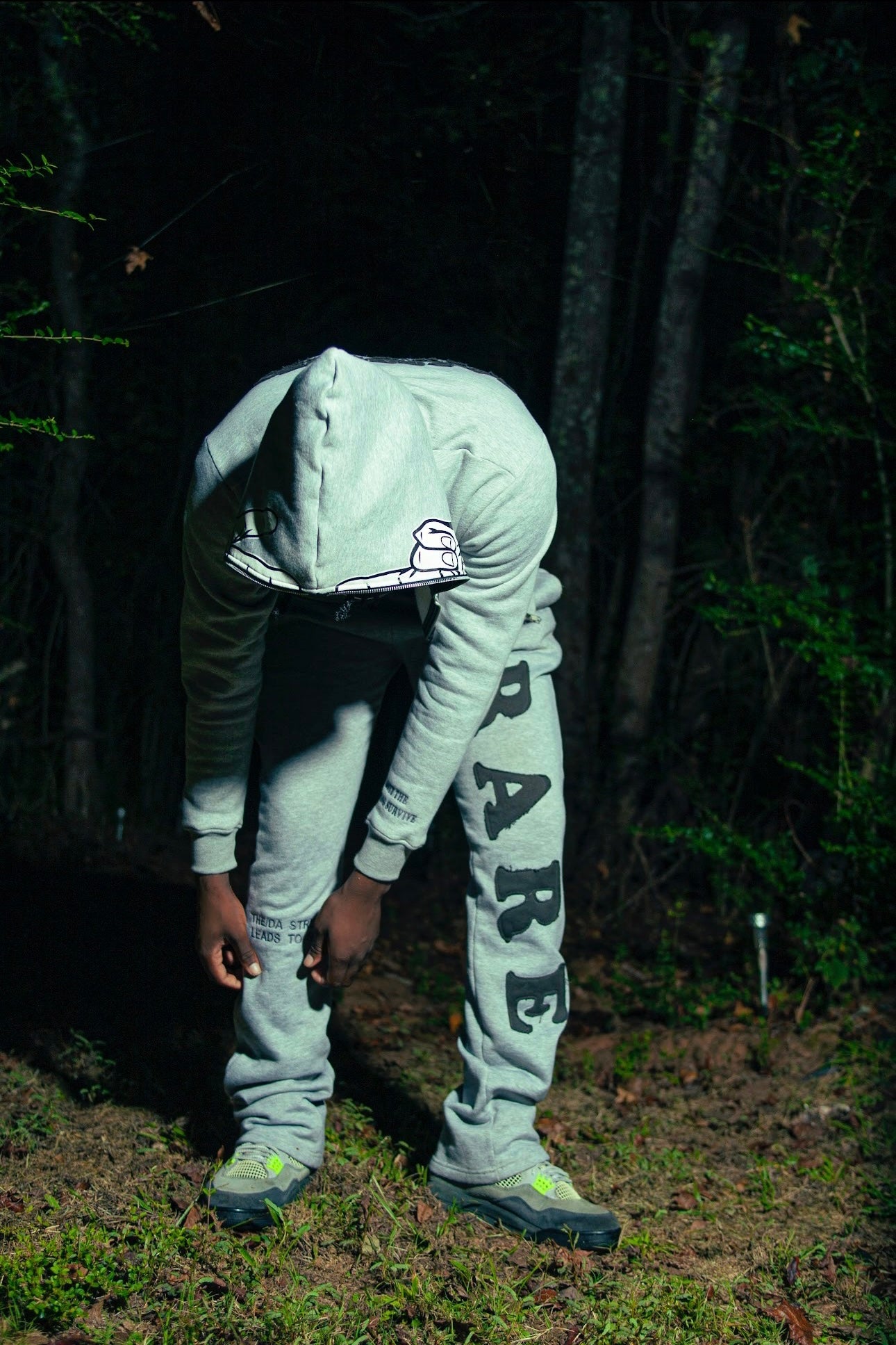 Double Grey Rare Breed Stacked Sweatpants