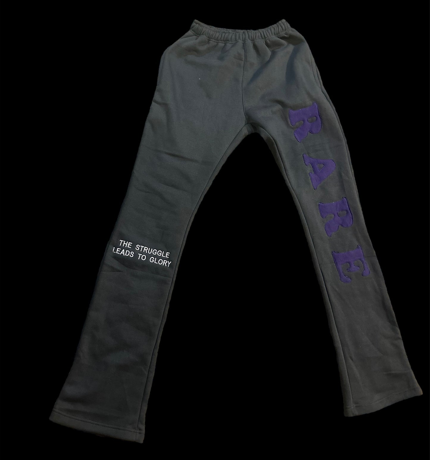 Dark grey x Purple Stacked Sweatpants