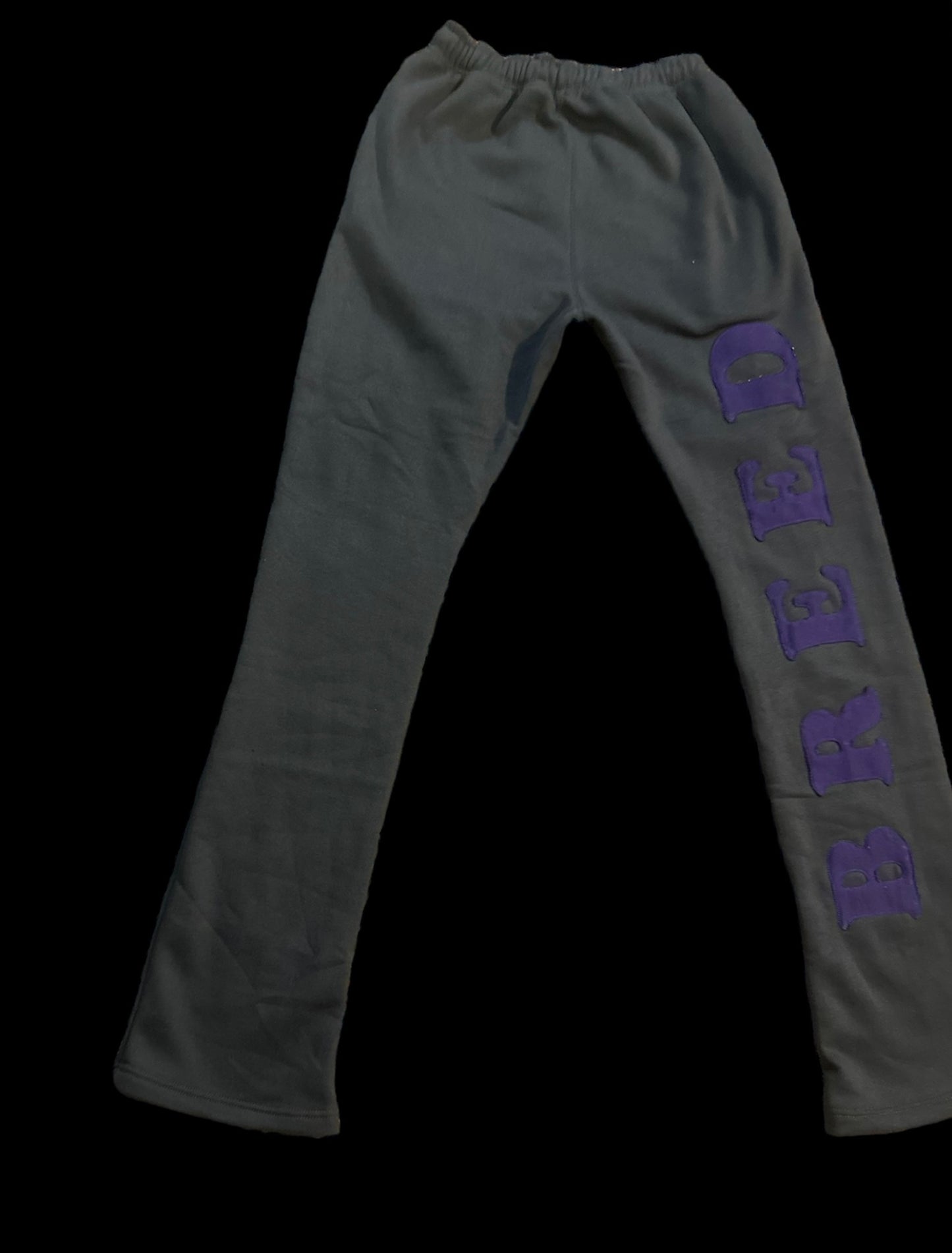 Dark grey x Purple Stacked Sweatpants