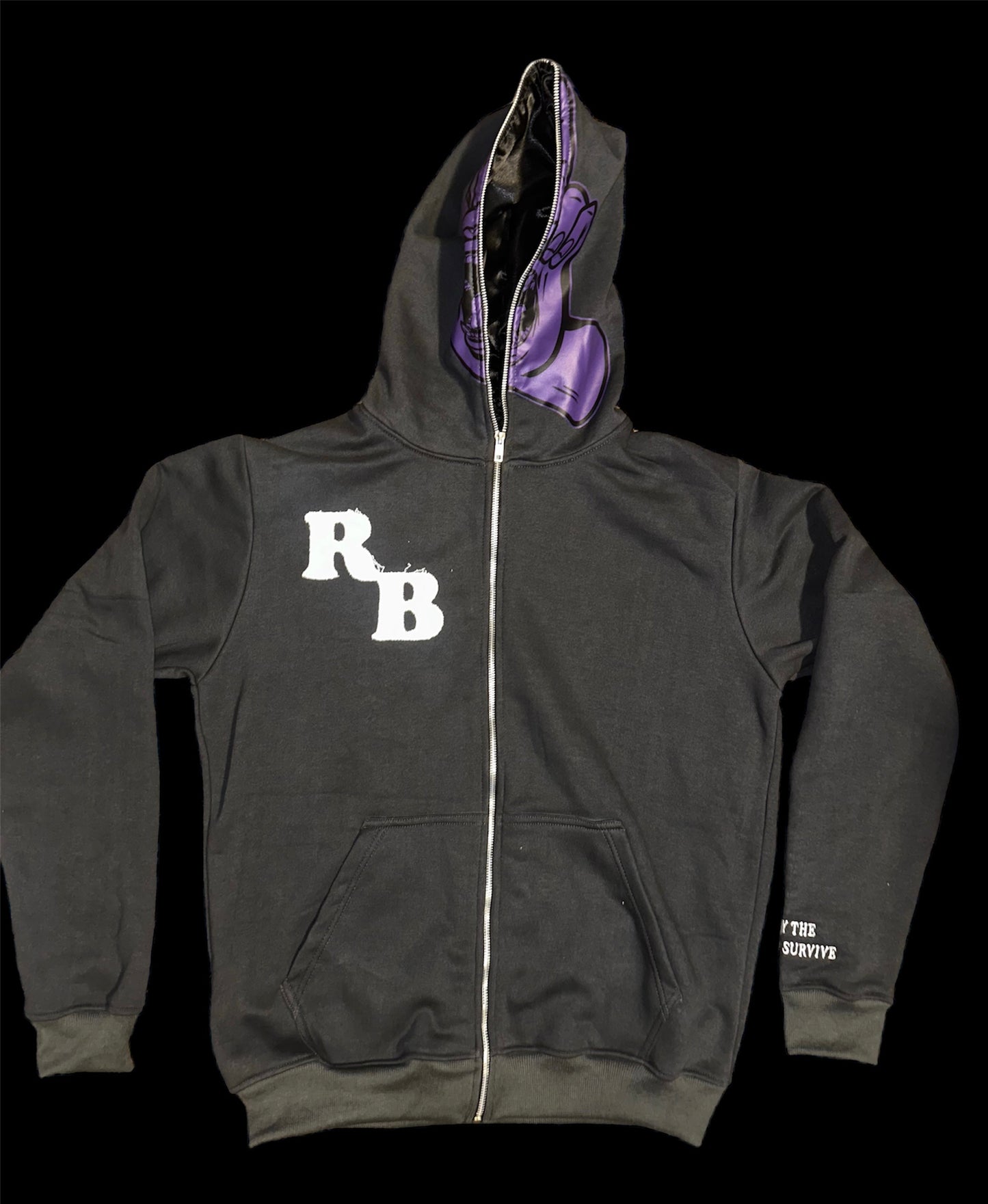 Dark grey x Purple Full Zip-up